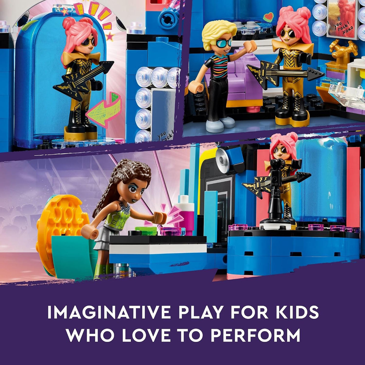 LEGO Friends Heartlake City Music Talent Show Building Kit, Social-Emotional Musical Toy for Kids to Play Together with 4 Mini-Doll Characters, Music Gift for 7 Year Old Kids, Girls and Boys, 42616