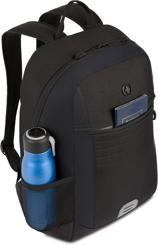 SwissGear Intro Laptop Backpack, Black, 17.5"x12"x6"