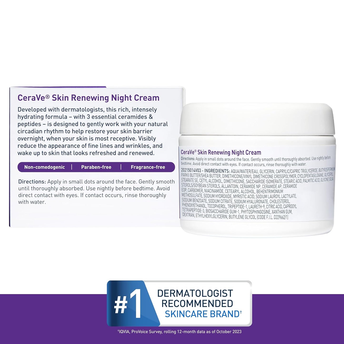 CeraVe Skin Renewing Night Cream, 1.7 oz (2-Pack)