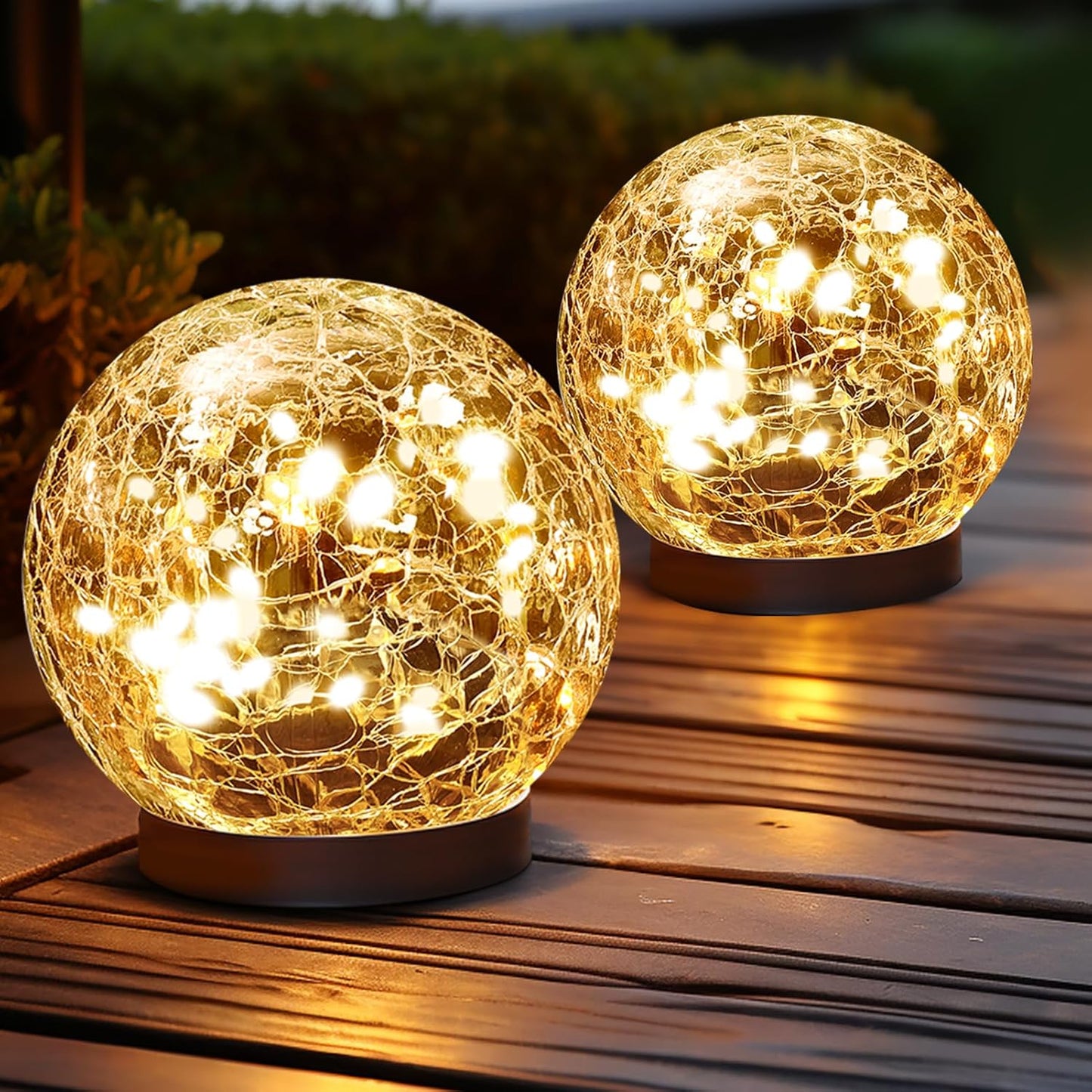 2 Pack Solar Globe Lights Outdoor Waterproof-Solar Balls