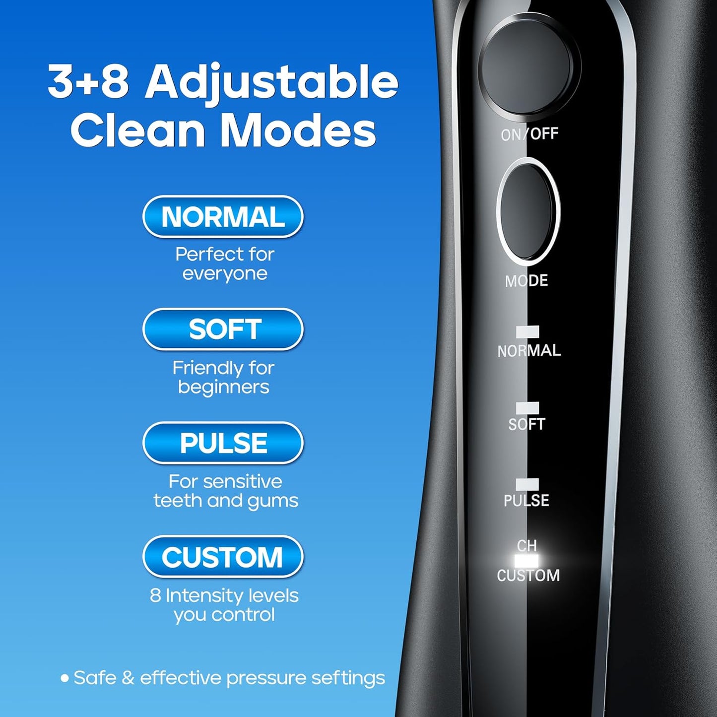 Nicwell Cordless Water Dental Flosser – Portable IPX7 Oral Irrigator with 4 Modes & 11 Levels