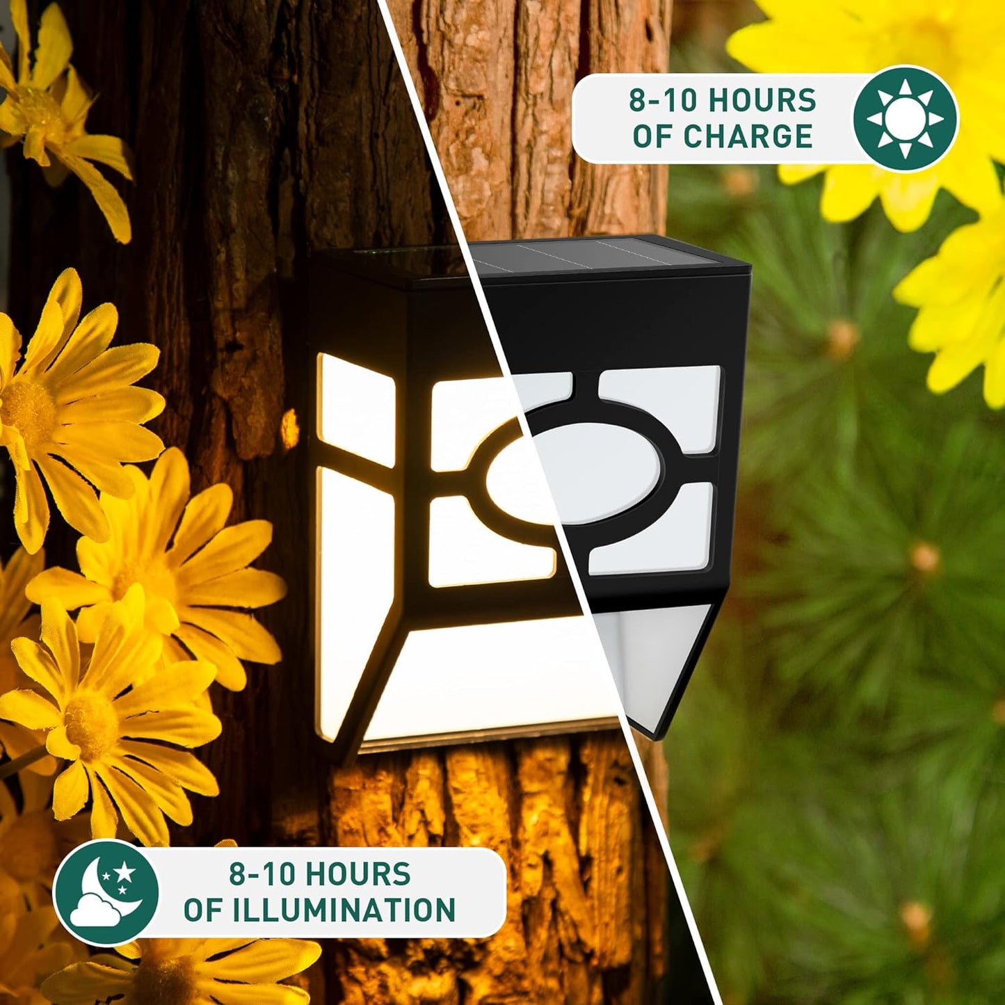 8 Pack Solar Lights – 2 Modes LED (White and Color Changing) – For Fences, Decks & Stairs