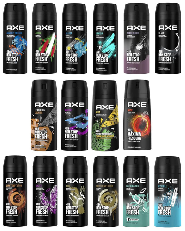 12 Pack AXE Body Spray Deodorant 150ml
