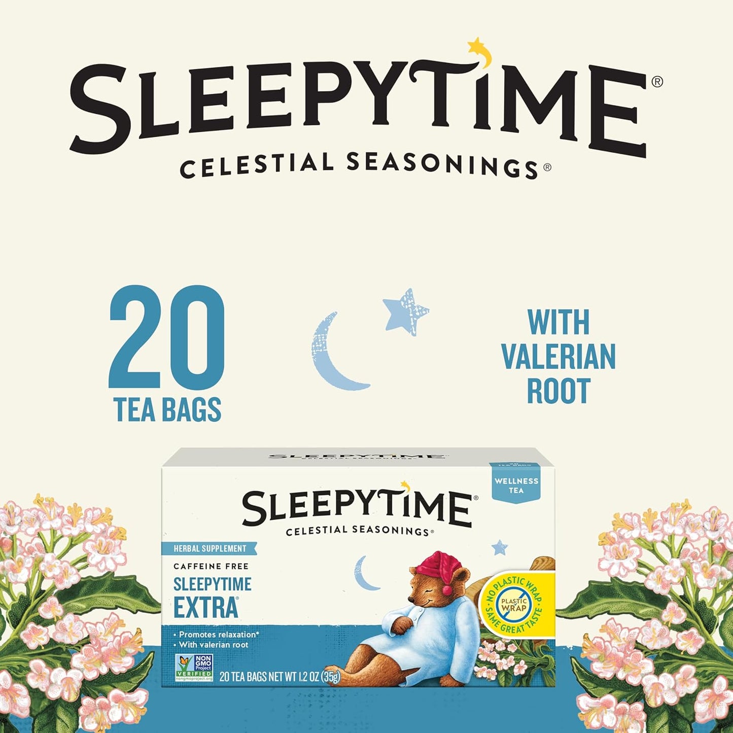 Celestial Seasonings Sleepytime Extra Herbal Tea, Promotes Relaxation, 20 Count (Pack of 6)