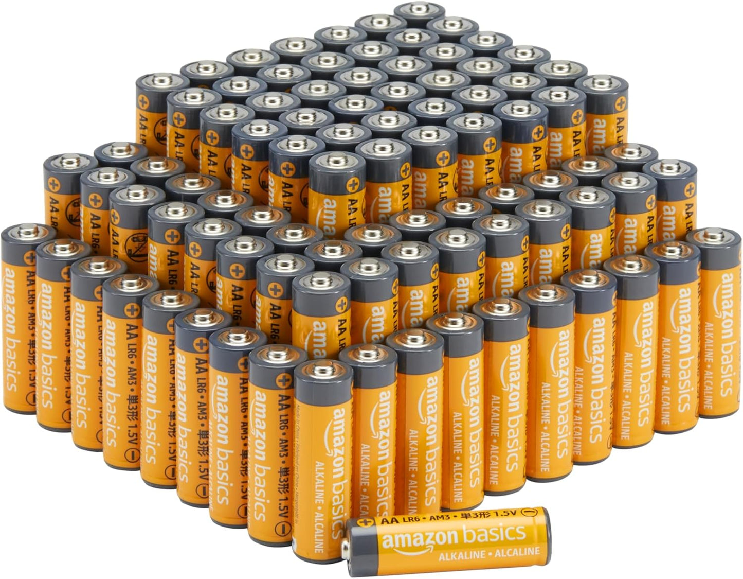 Amazon Basics 96-Pack AA Alkaline High-Performance Batteries, 1.5 Volt, 10-Year Shelf Life