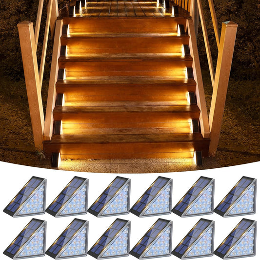 12 Pack Solar Step Lights,80 Lumen