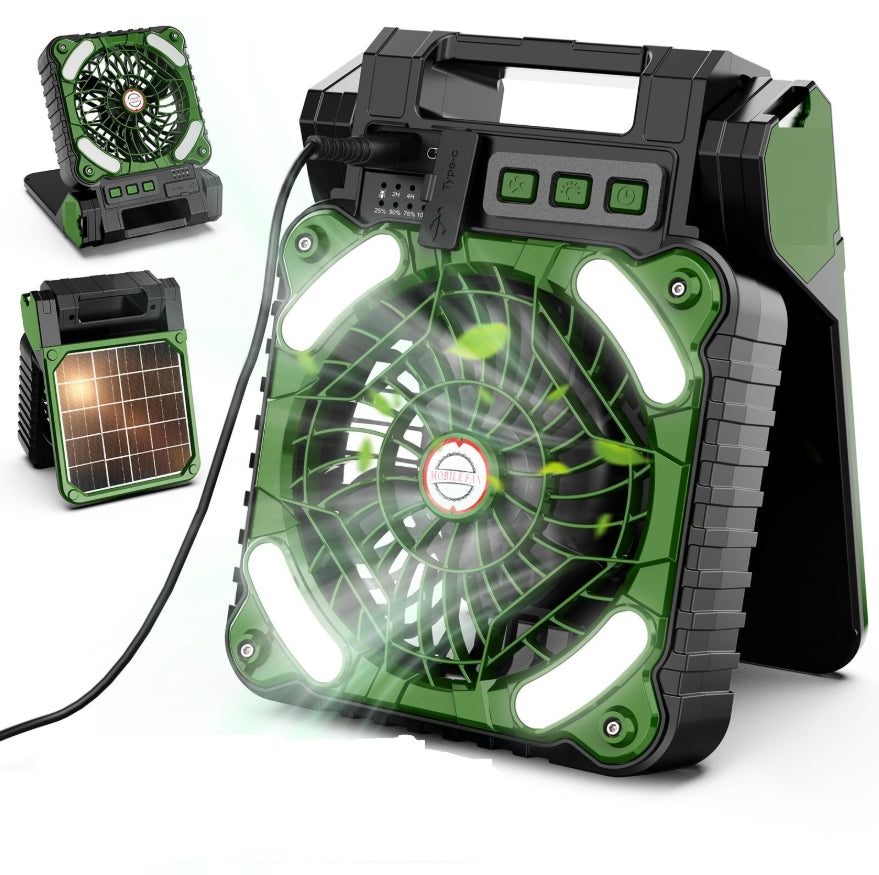 20000mAh Rechargeable Solar Camping Fan with Led Lantern