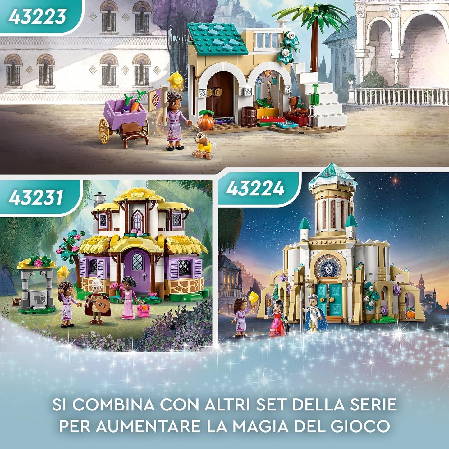 LEGO 43224 Disney Princess König Magnificent Schloss, 4 Stages, 4 Characters