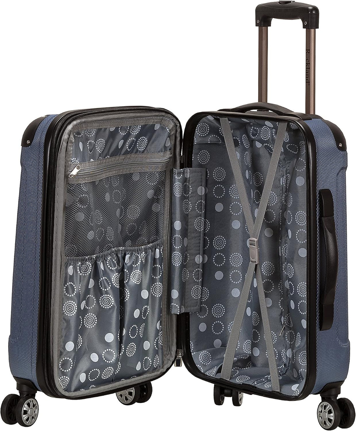 Rockland London Hardside Spinner Wheel Luggage, Blue, Carry-On 20-Inch