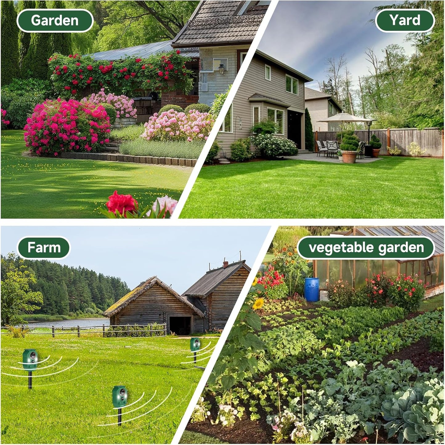 2 Pack Deer Repellent for Yard with RIP Sensor