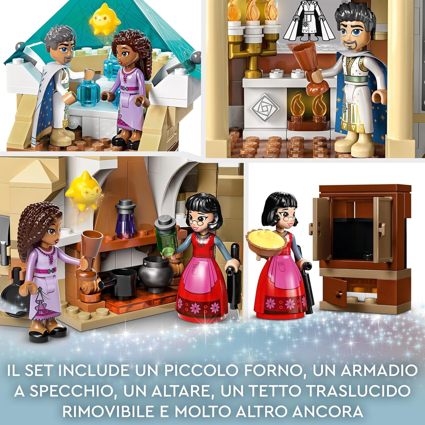 LEGO 43224 Disney Princess König Magnificent Schloss, 4 Stages, 4 Characters