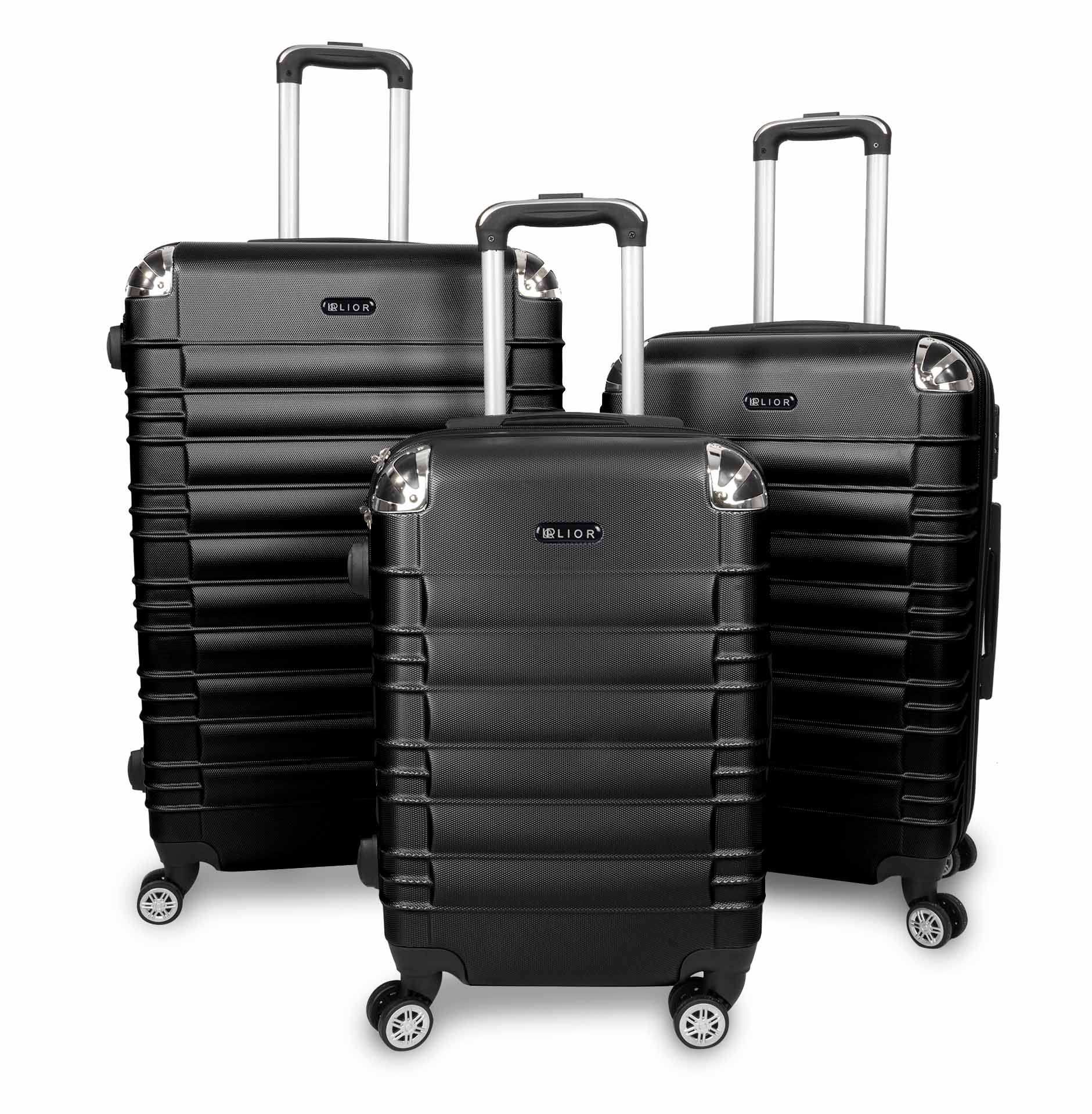 LIOR 3 Piece Set Luggage Sets Suitcase Hardshell Lightweight Spinner W ...
