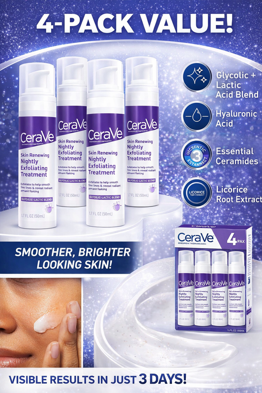 4 Pack CeraVe Skin Renewing Nightly Exfoliating Treatment