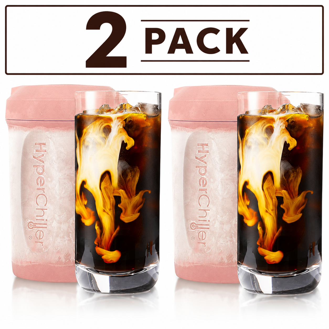2 Pack HyperChiller HC2RG Patented Iced Coffee/Beverage Cooler 12.5OZ