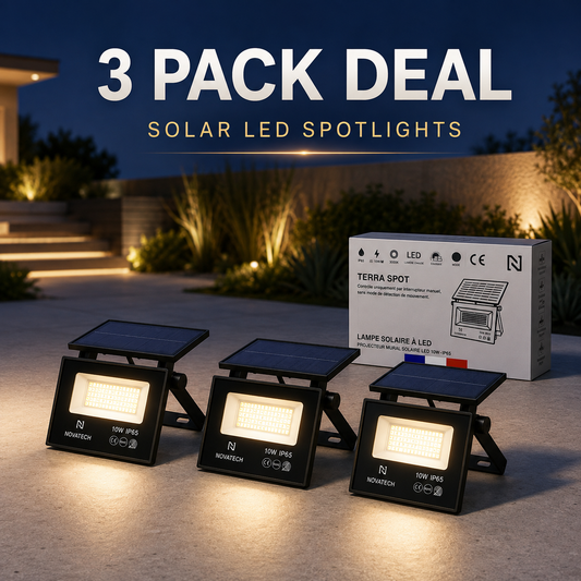3 Pack 6500K 10W SUPER-BRIGHT WATERPROOF SOLAR LED SPOT LIGHT