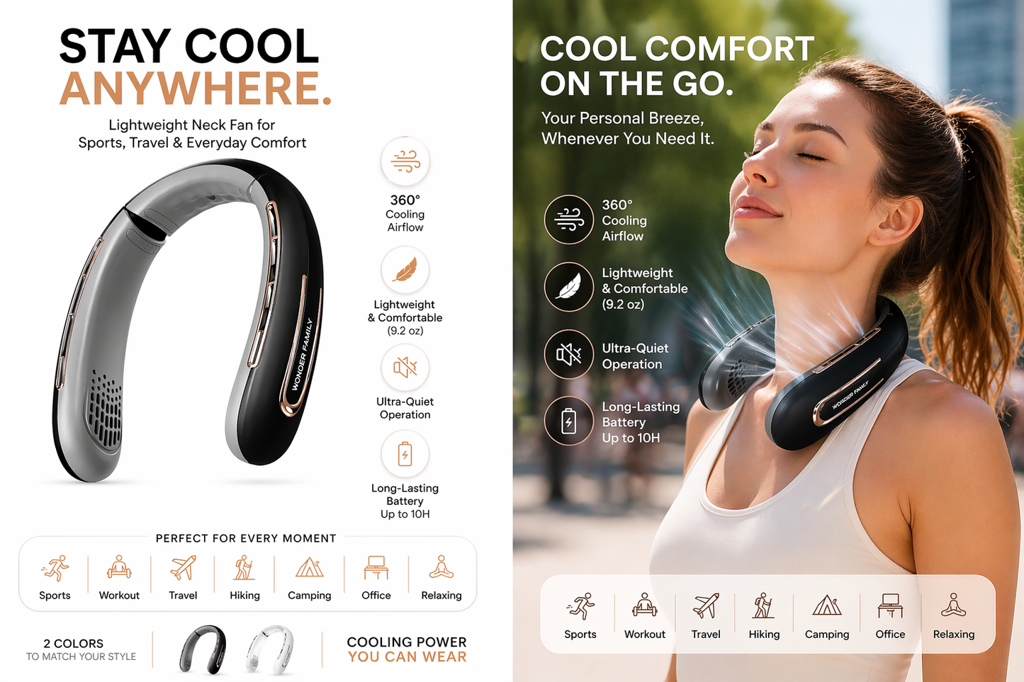 Personal Neck Fan – Rechargeable 4000 mAH – Portable Fan Necklace
