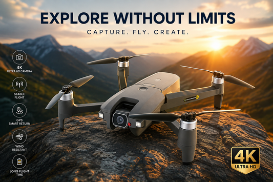 Vivitar - VTI Phoenix Foldable Drone - Black/Grey-Refurbished
