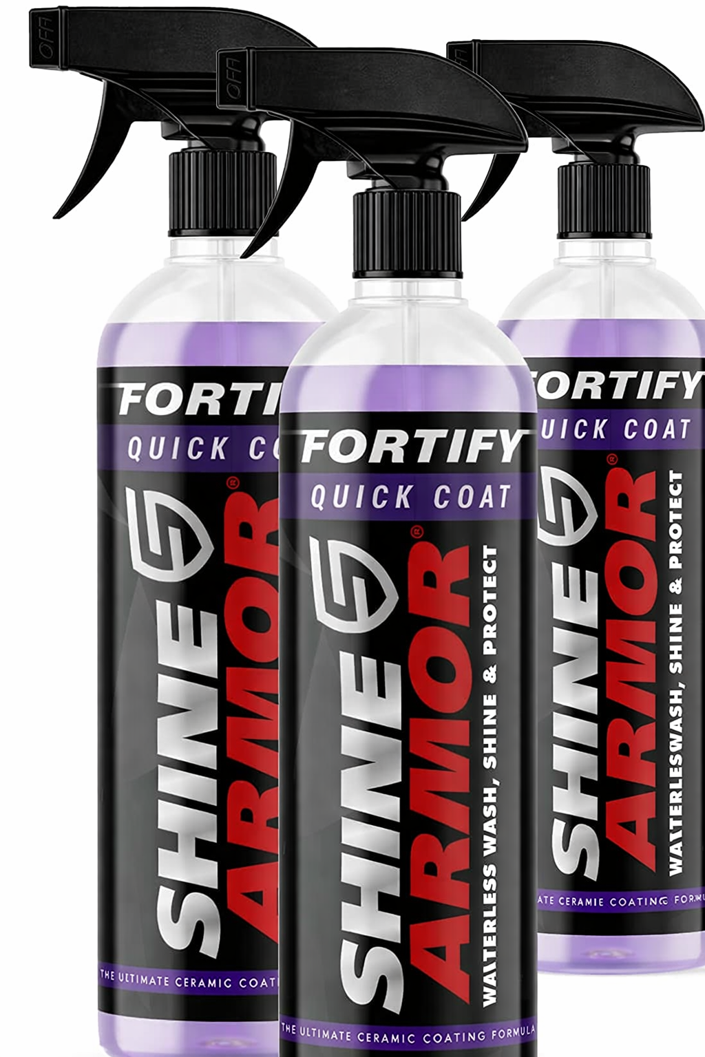 3 Pack Shine Armor Car Wax Spray and Ceramic Coating for Cars 16fl oz