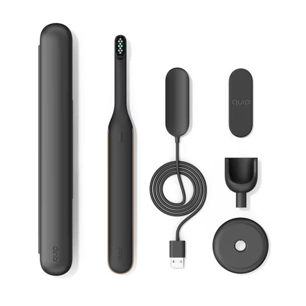 quip Ultra Next Generation Smart Sonic Electric Toothbrush with Timer Multiple Modes and Travel Case- Eclipse