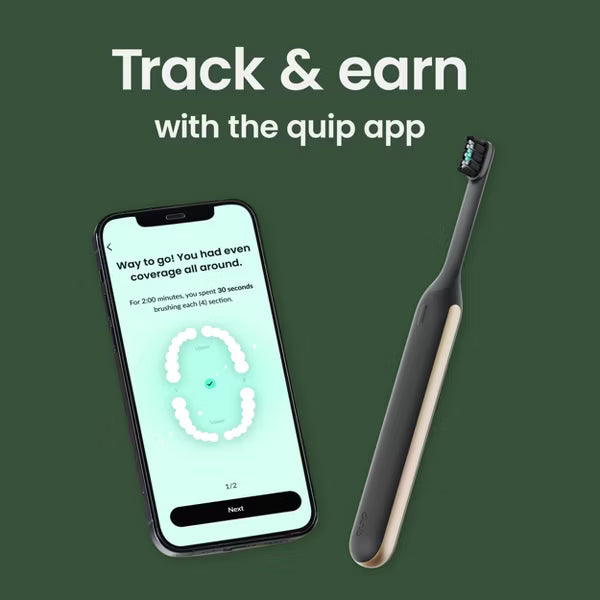 quip Ultra Next Generation Smart Sonic Electric Toothbrush with Timer Multiple Modes and Travel Case- Eclipse
