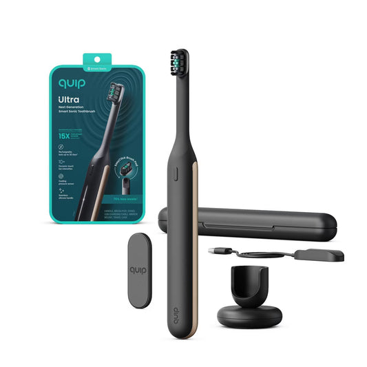 quip Ultra Next Generation Smart Sonic Electric Toothbrush with Timer Multiple Modes and Travel Case- Eclipse