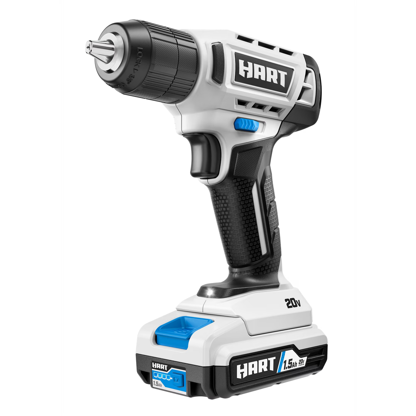 HART 20V 3/8” Drill/Driver Kit with 250 ft-lb Torque, 1.5Ah Lithium-Ion Battery and Charger