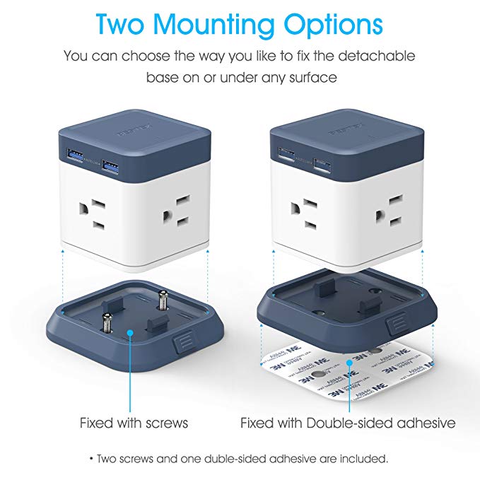BESTEK Cube 3-Outlet Travel Power Strip