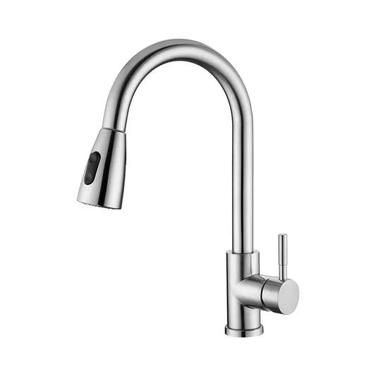 Kitchen Faucet Stainless Steel with Pull Down Sprayer Chrome Finish