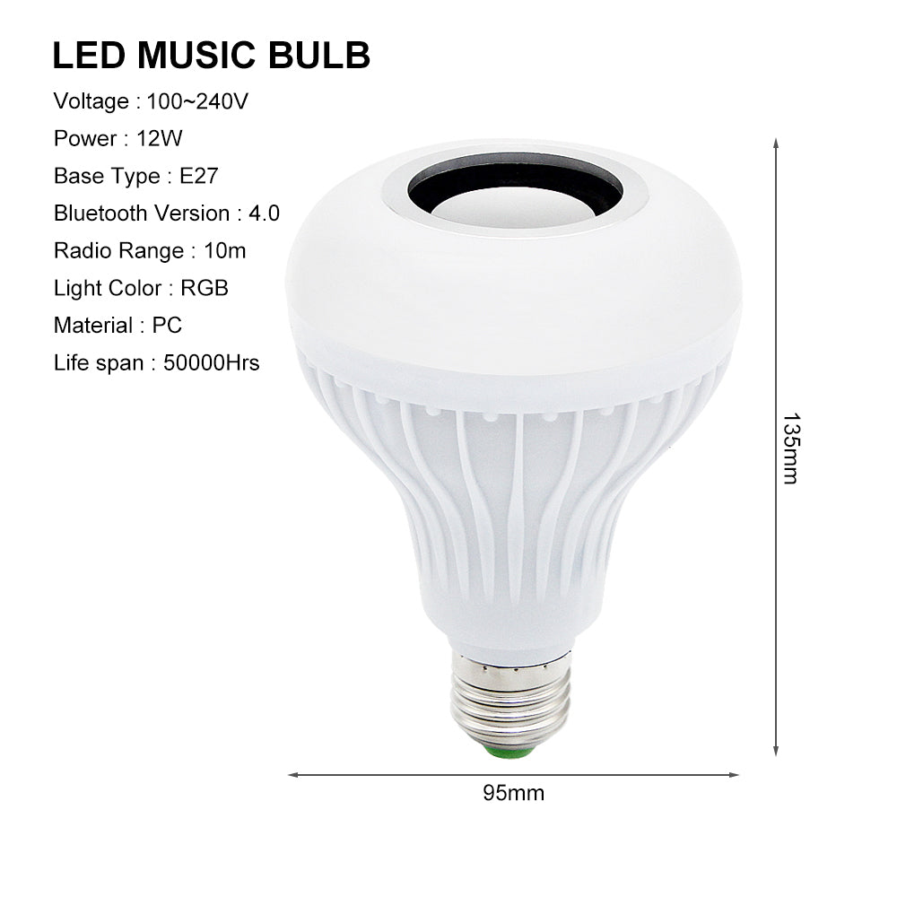12W LED Light Bulb Wifi Bluetooth Speaker With Remote Control