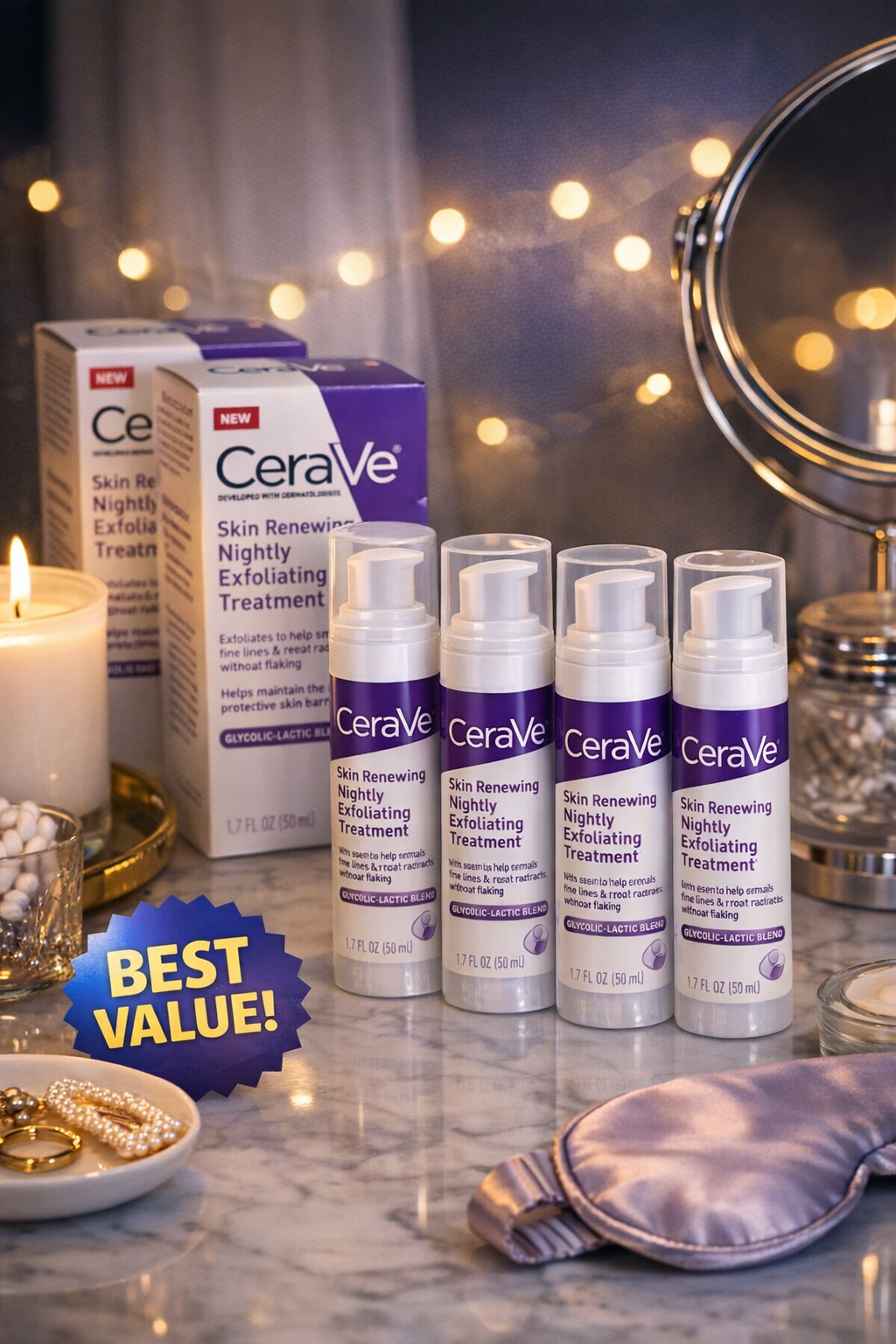 4 Pack CeraVe Skin Renewing Nightly Exfoliating Treatment