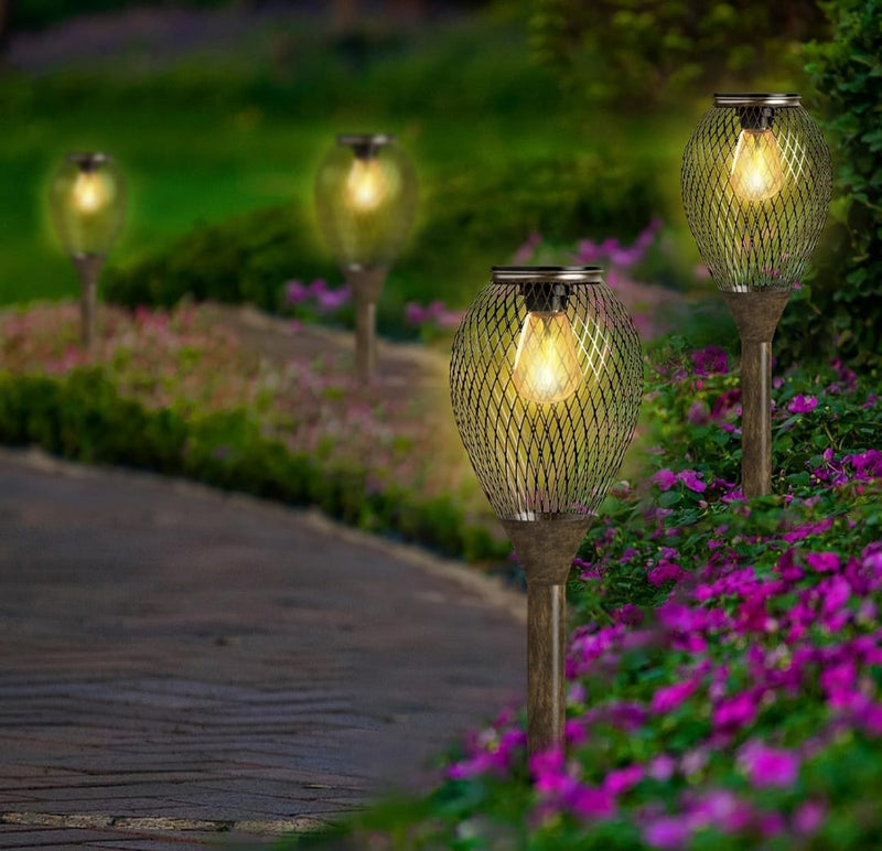 4 Pack Solar Lights Outdoor IP65 Waterproof Bronze