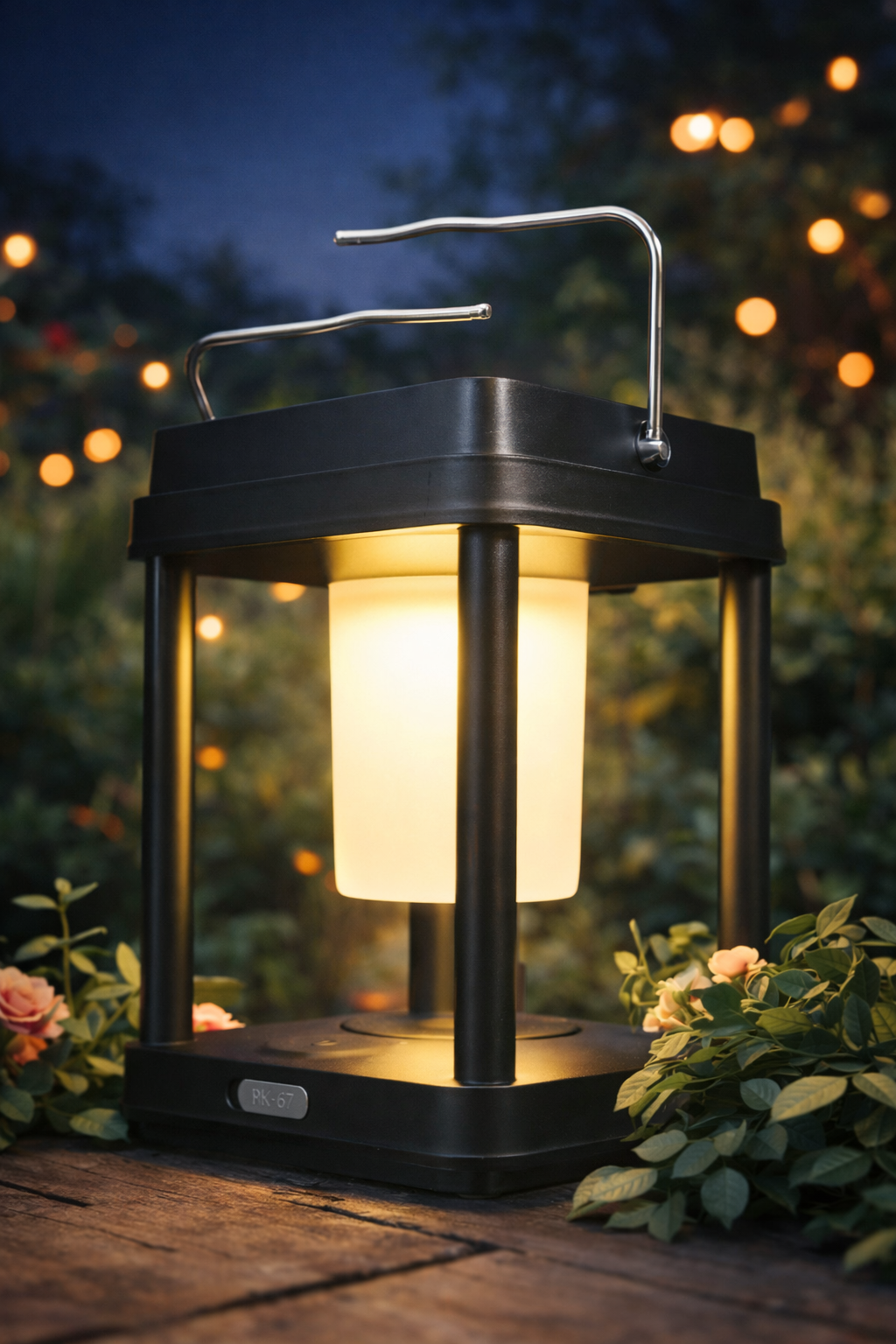 Outdoor Solar Garden Light – Waterproof – 3 Light control Settings – Black Square