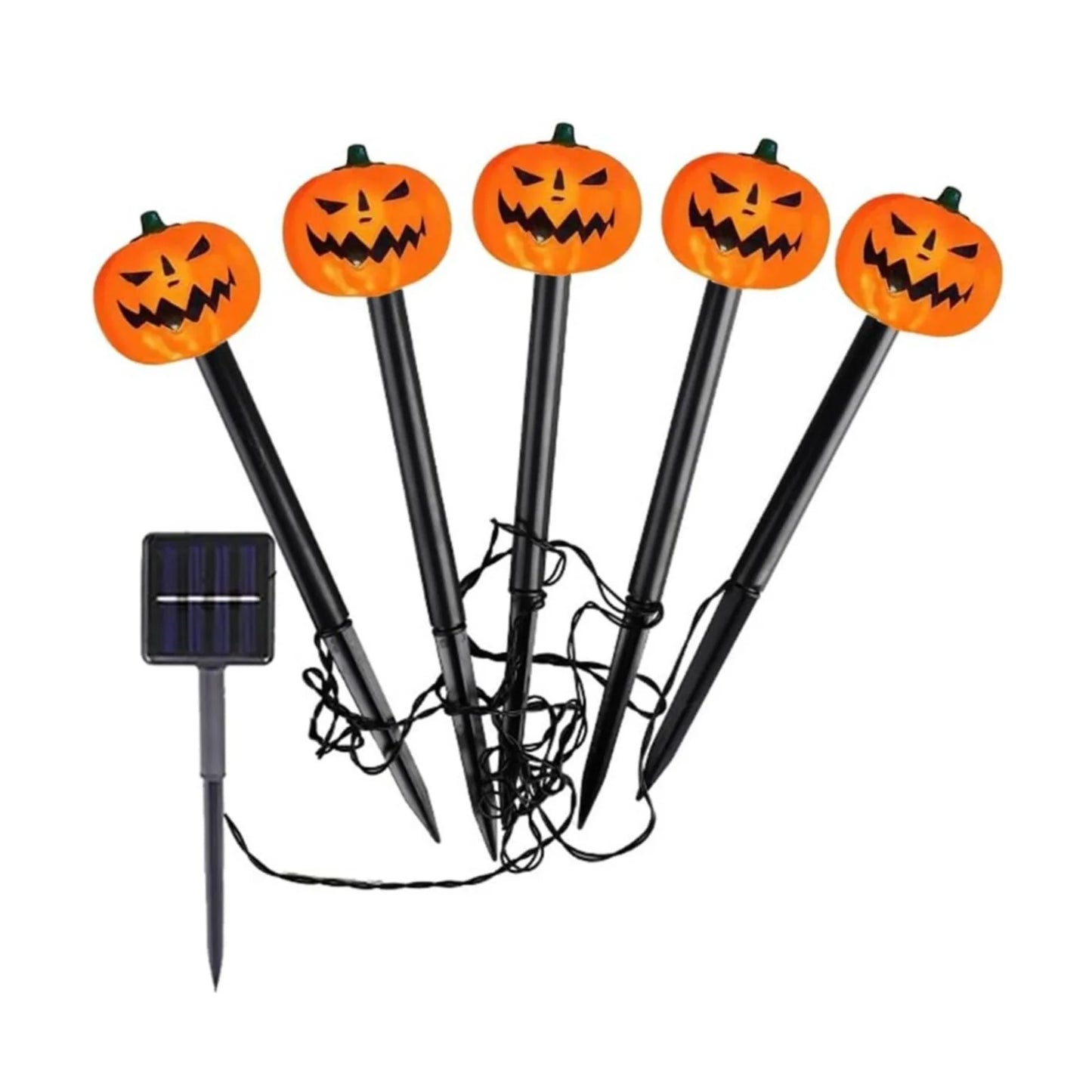 5 Pack Solar Pumpkin Pathway Lights for Halloween