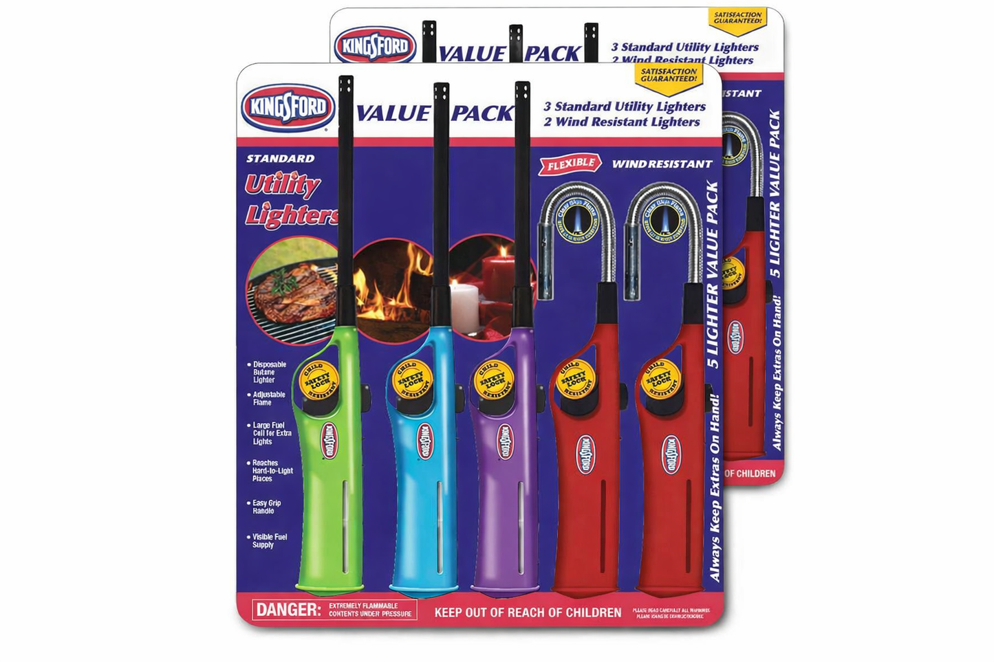 10 Piece Kingsford Utility Lighters ( 2 packs of 5)