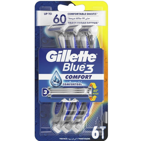 Gillette Blue III Disposable Razors - Pack of 6