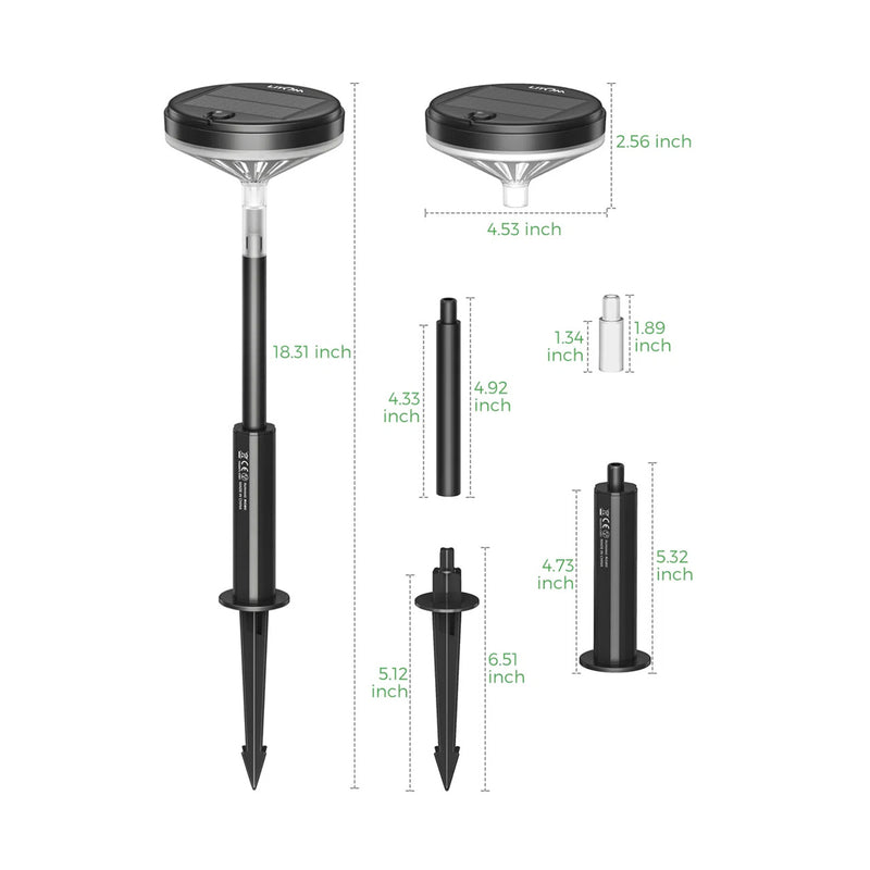 Warm White Solar Pathway Lights with 3 Light Modes (4-Pack)