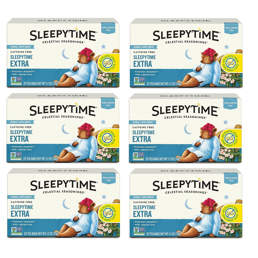 Celestial Seasonings Sleepytime Extra Herbal Tea, Promotes Relaxation, 20 Count (Pack of 6)