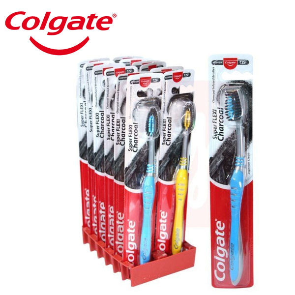 Colgate Super Flexi Charcoal Toothbrush -Medium (24-Pack)