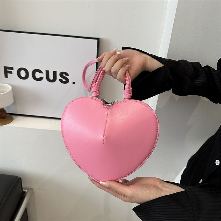 Lior Solid Color Heart Shape Shoulder Bag