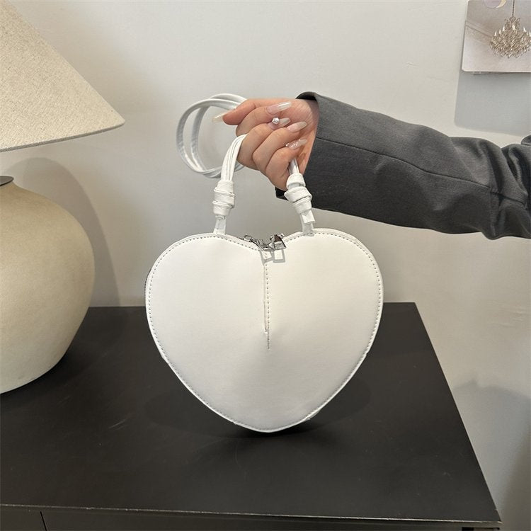 Lior Solid Color Heart Shape Shoulder Bag
