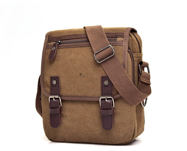 Lior Vintage Canvas Multi-Pocket Messenger Bag – Unisex Crossbody Shoulder Satchel