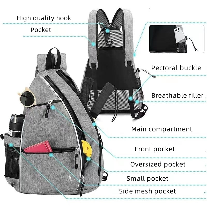 Lior Adjustable Crossbody Sling Bag Pickleball Backpack