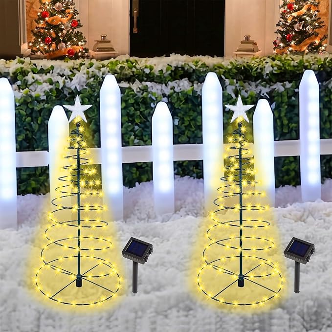 19″ Solar Outdoor Christmas Pathway Light – Waterproof & Auto On/Off – Warm White