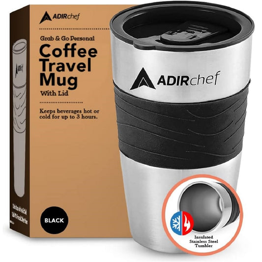 AdirChef Travel Coffee Mug 15 Oz - Insulated BPA Free Stainless Steel Vacuum Tumbler