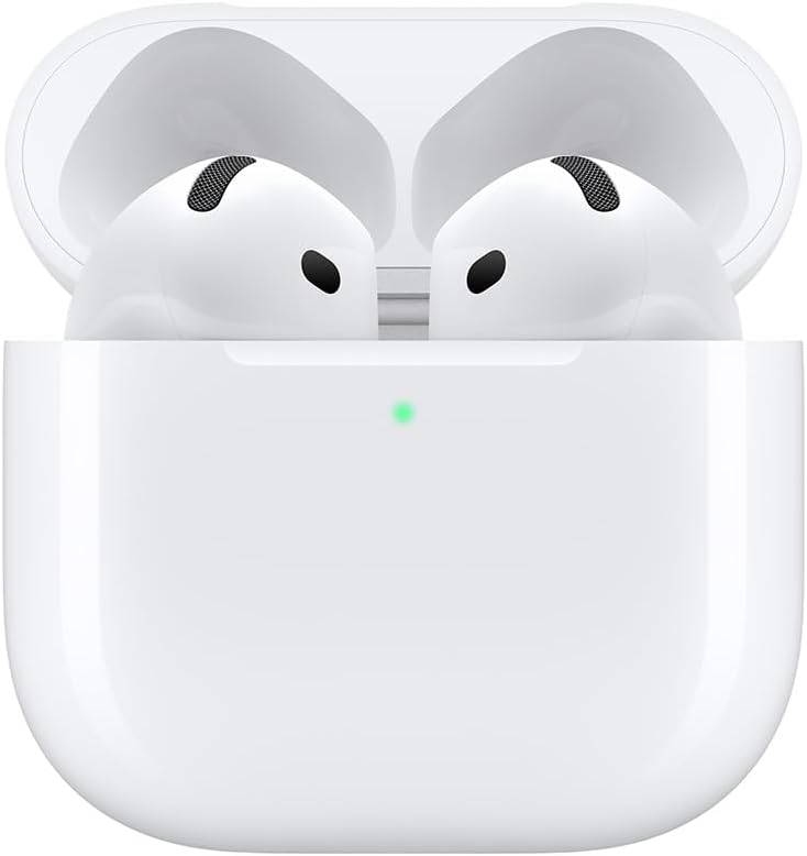 Apple AirPods 4 Renewed earbuds and charging case alternate view