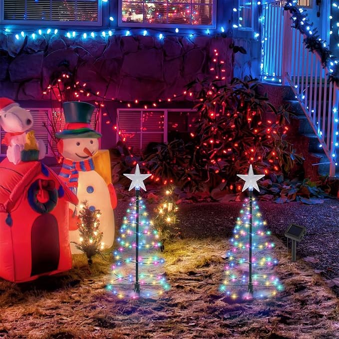 19″ Solar Outdoor Christmas Pathway Light – Waterproof & Auto On/Off – Multi-Colored