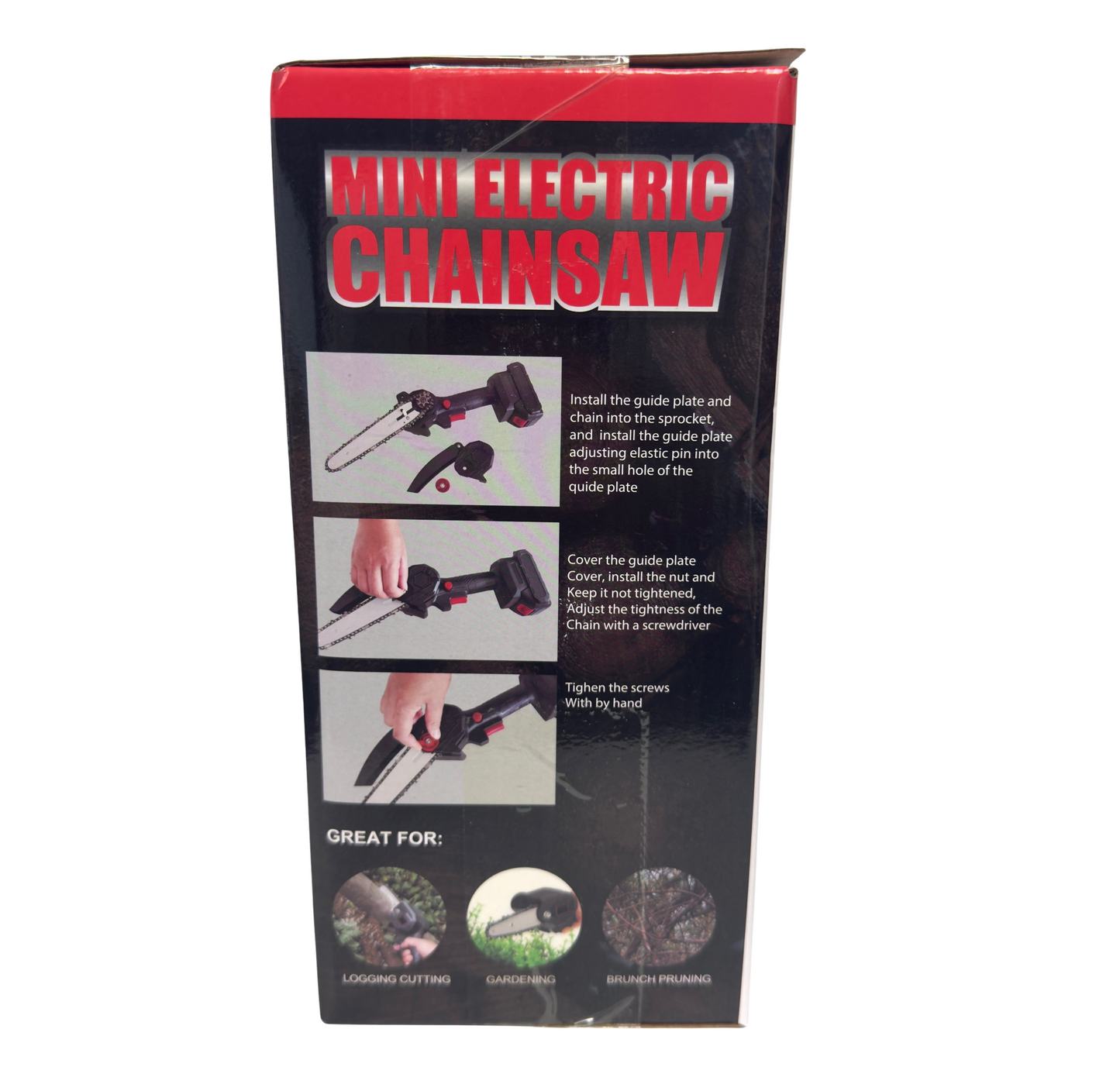 6-Inch Mini Electric Chainsaw 48V Cordless – Lightweight – Rechargeable 21V Battery