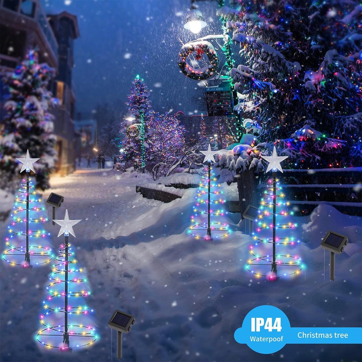 19″ Solar Outdoor Christmas Pathway Light – Waterproof & Auto On/Off – Multi-Colored