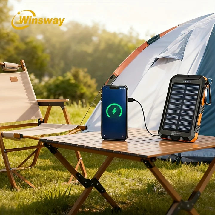 2‑Pack 10,000mAh Solar Charger  Dual USB + Type‑C/Micro USB Inputs