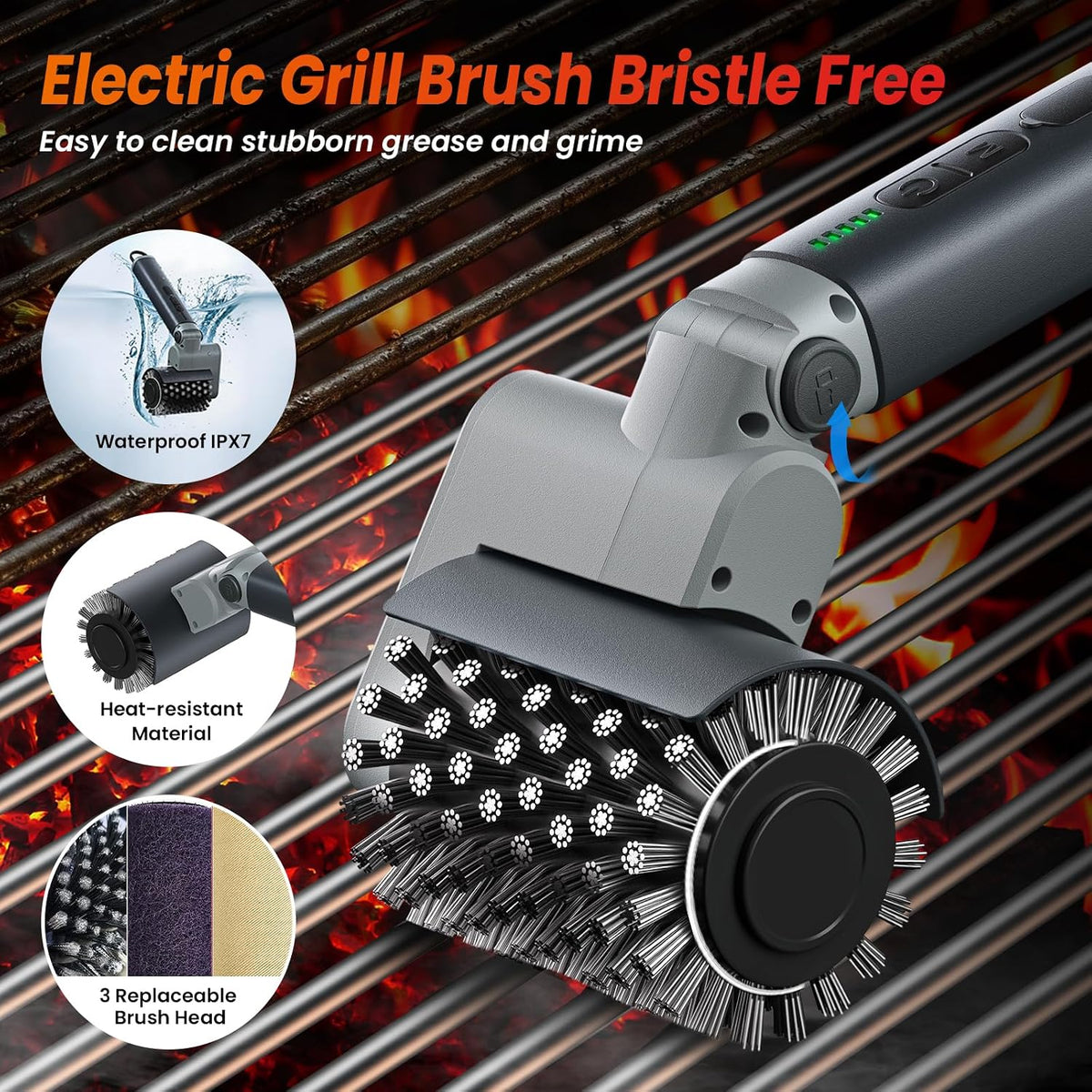 Electric grill brush kit contents